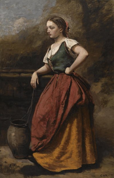 Fiatal nő a szökőkútnál alkotó: Jean Baptiste Camille Corot